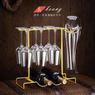 体红酒杯一架挂轻高奢家展用脚倒挂悬挂示架子实F765T755木红酒