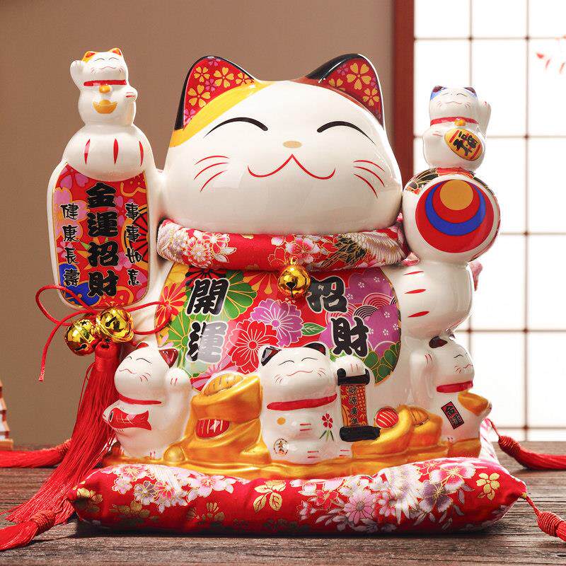 招财猫摆件开业生意兴隆高档开店礼物八方来财特大号发财猫入户