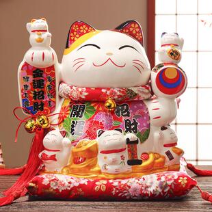 招财猫摆件开业生意兴隆高档开店礼物八方来财特大号发财猫入户