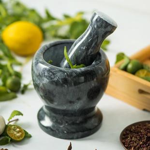 蒜泥器研磨器家用捣药捣碎罐擂钵 蒜臼子石头捣蒜器石臼手动老式
