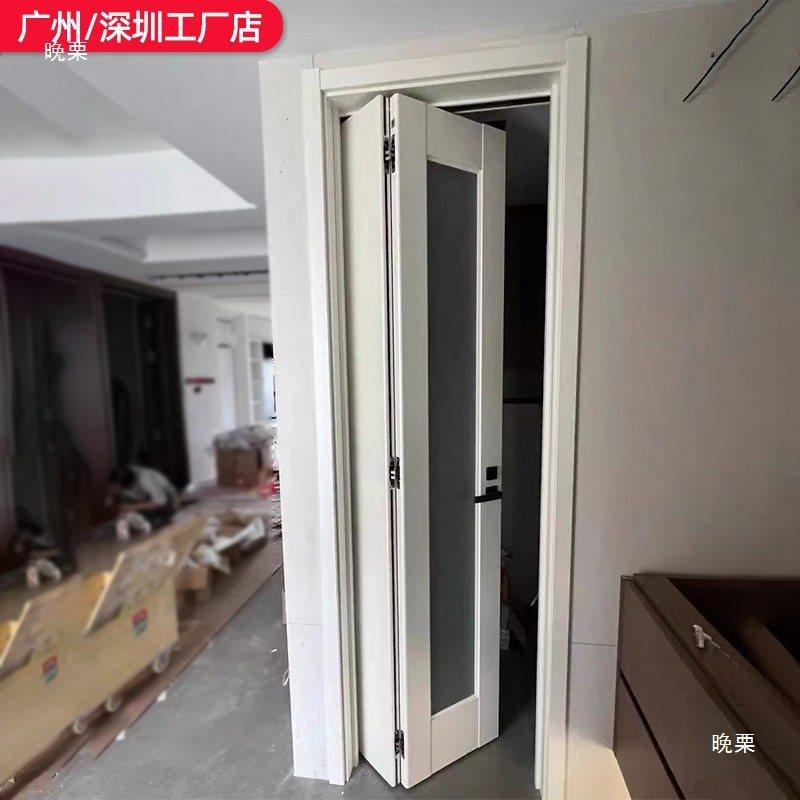 折叠门无轨道浴室门厨房隐形门卫生间木门厕所门省空间三七折叠门