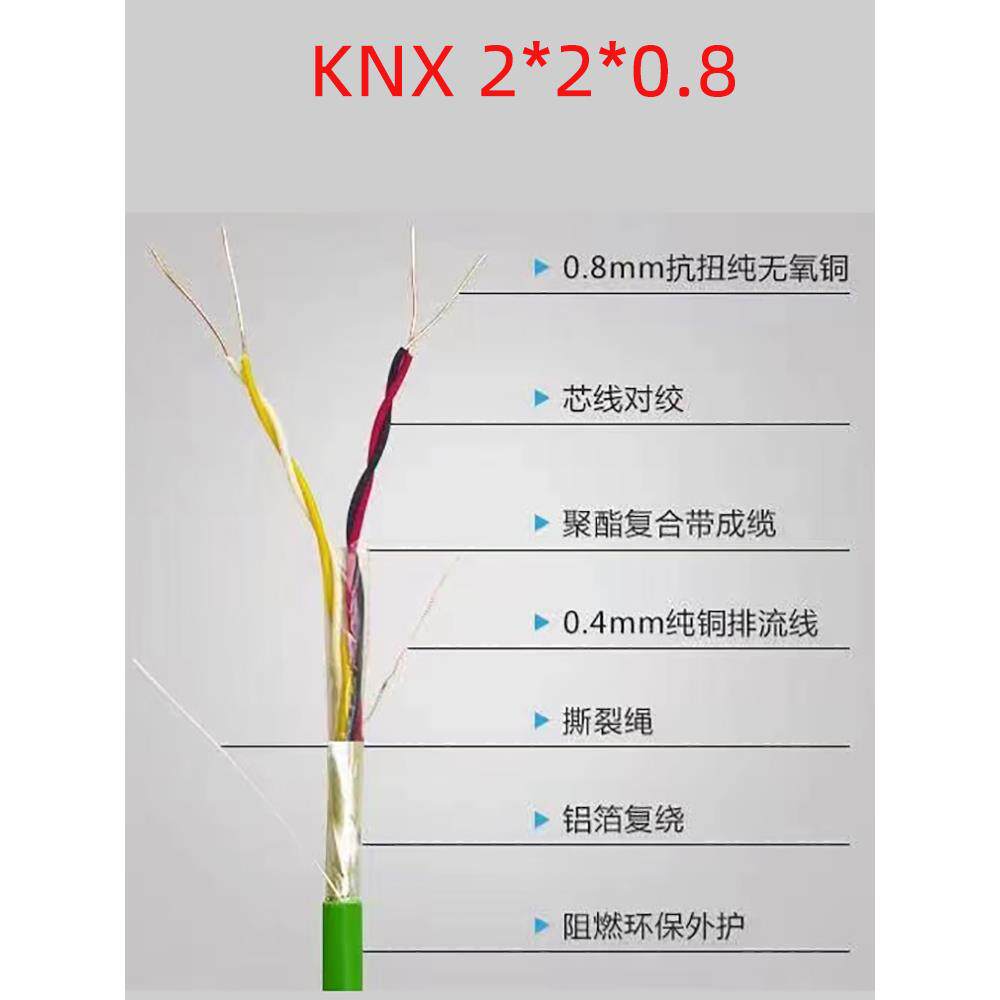 国标 KNX总线 EIB总线电缆 BUS-EIB2*2*0.8家居智能控制信号电线