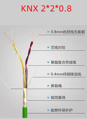国标 KNX总线 EIB总线电缆 BUS-EIB2*2*0.8家居智能控制信号电线