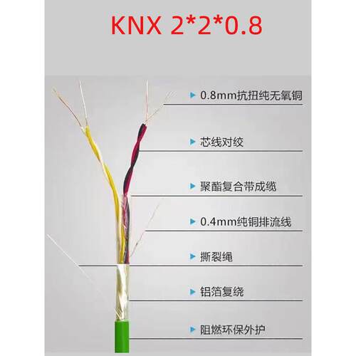 国标 KNX总线 EIB总线电缆 BUS-EIB2*2*0.8家居智能控制信号电线