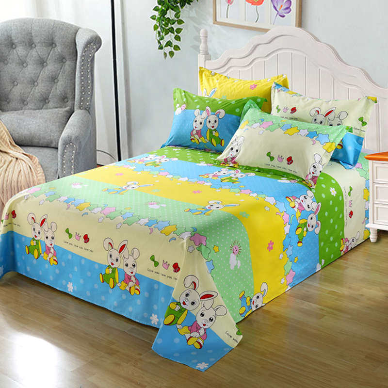 100%全棉床单纯棉单件卡通儿童1.2米1.5m1.8被单学生单人双人褥单,床上用品,床单,淘宝优惠券,粉丝福利购,淘宝优惠卷