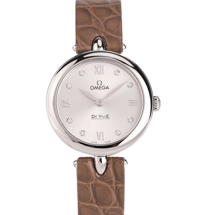 [9.8新]欧米茄碟飞精钢石英女表424.13.27.60.52.001