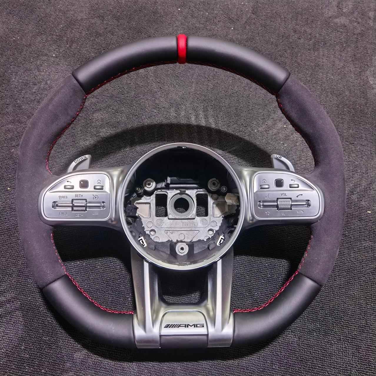 老款改新适用于benz奔驰全系C级E级S G级改装AMG碳纤维方向盘总成