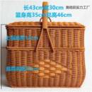 仿藤编带盖双层手工家用买菜长方形菜篮手提收纳篮图片色其他编制