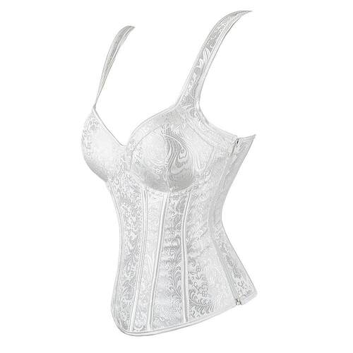 Steampunk Corset with Cup Lingerie Zipper Side Straps Overbu