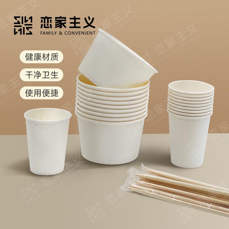 家庭聚餐包一次性碗筷杯子餐具套装家用汤碗加厚野餐组合装烧烤