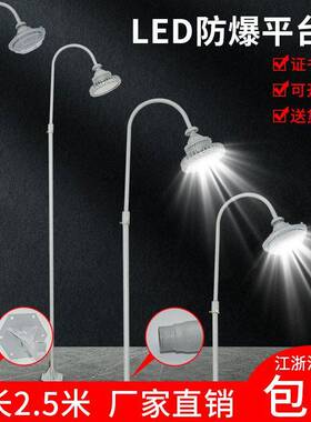 led防爆平台灯防水防尘立杆护栏式弯灯三防灯化工厂户外照明路灯