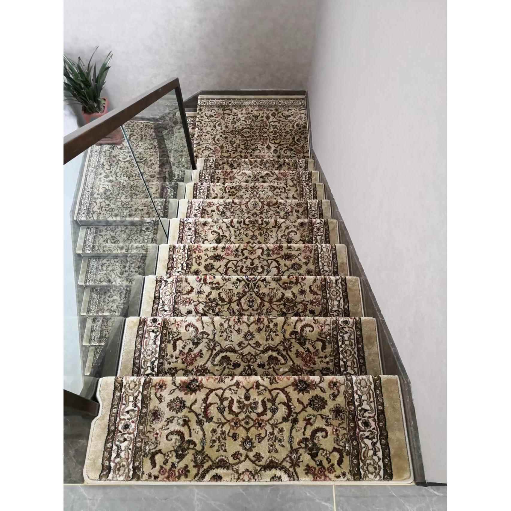 高档定制楼踏家步垫地毯阶梯式实蓝色免胶自粘梯用长方形别墅木防