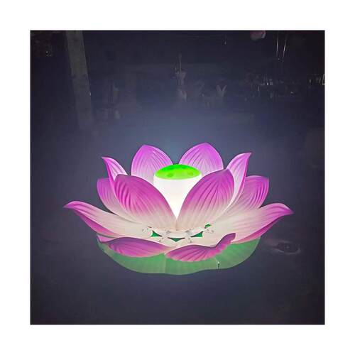 LED太阳能荷花灯景区亮化树木装饰挂件灯笼水上仿真荷花造型灯