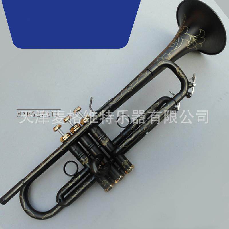 初学西洋吹奏小号乐器降B三音小号乐器铜管磨砂小号