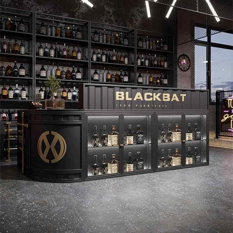 工业风收银吧台奶茶店清吧酒吧复古店铺创意前台接待柜台铁艺