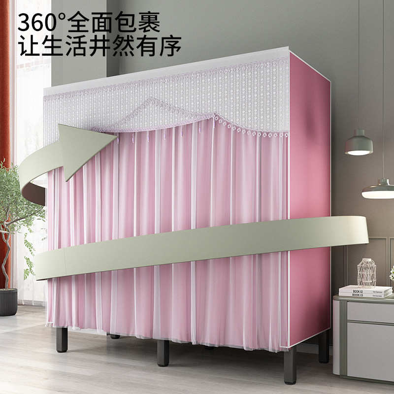 衣柜挂衣区多简约家用卧室布衣柜小户型免安装折叠衣橱出租房用