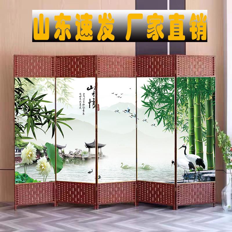 中式屏风隔断折叠客厅卧室遮挡山水情养生饭店屏风屏风隔断折叠