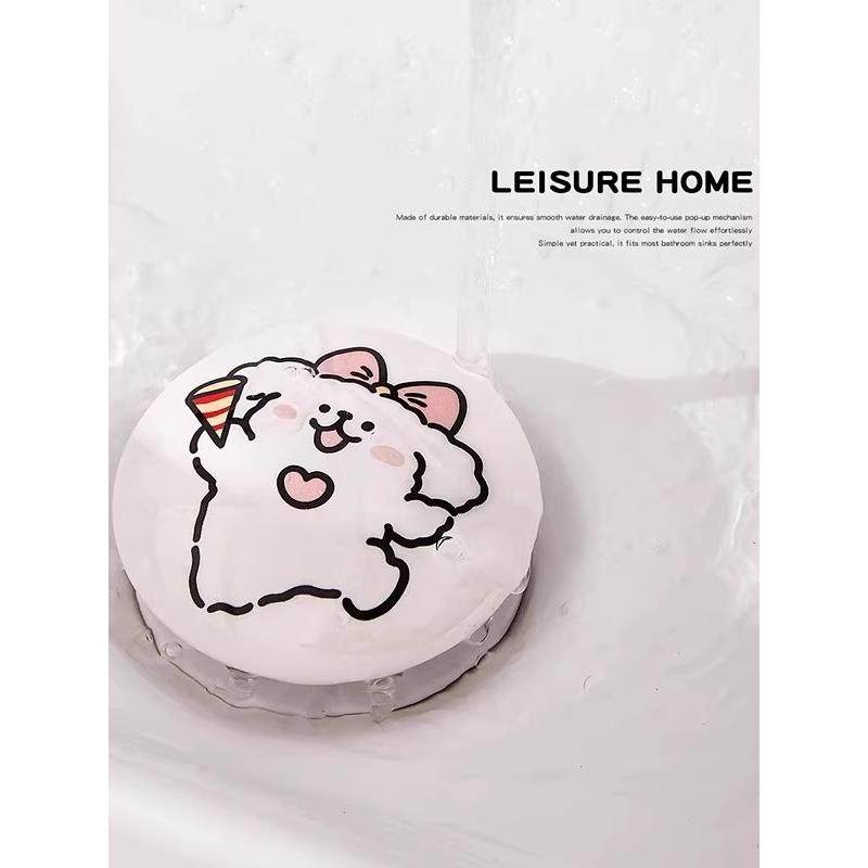 可爱小狗陶瓷洗脸盆卫生间洗手池漏水塞洗脸盆下水器创意弹跳芯,家装主材,下水器,淘宝优惠券,粉丝福利购,淘宝优惠卷