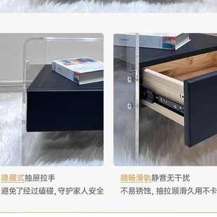 网红亚克力床头柜轻奢现代简约迷你极简卧室小型悬浮床边柜收