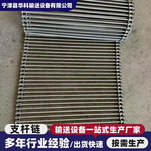 不锈钢支轴链输送带食品串杆链条传动带滚杠式网带8.1节距支杆链