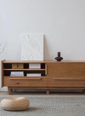 日电式原木白橡DSFG*-00木视柜木复古原全实木几茶组合小户型简约