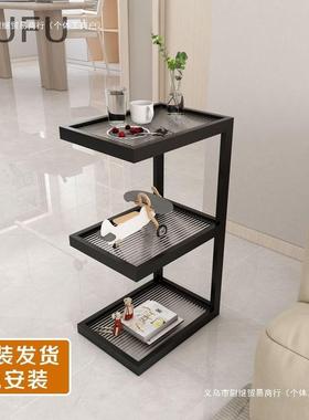 现代高端卫生铁26972艺落地置架客厅玻璃角缝几物转角夹收纳架书