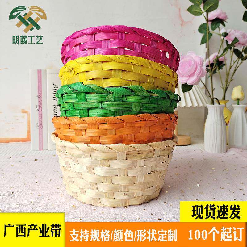 源头厂家小竹筐子竹编工艺品竹篮面包篮干果篮鸡蛋篮竹条编织