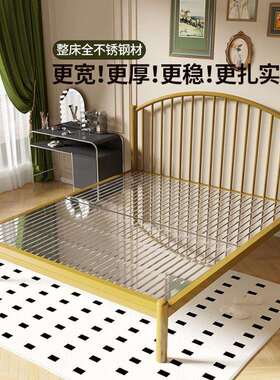 加厚304不锈钢床1.5m1米8双人床1.2现代简约单人非铁艺钢mω