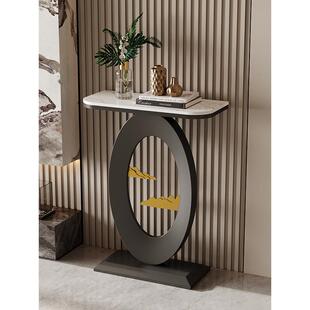 意式岩板花架玄关架轻奢客厅沙发过道走廊花架玄关柜高级感玄关桌