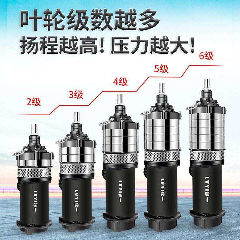 新款直销绿一220V扬程潜水泵抽水机抽水泵污水泵家用农用水泵自吸