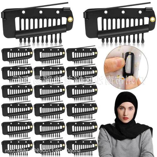 10 teeth hair extension clip with safety pin wig hair