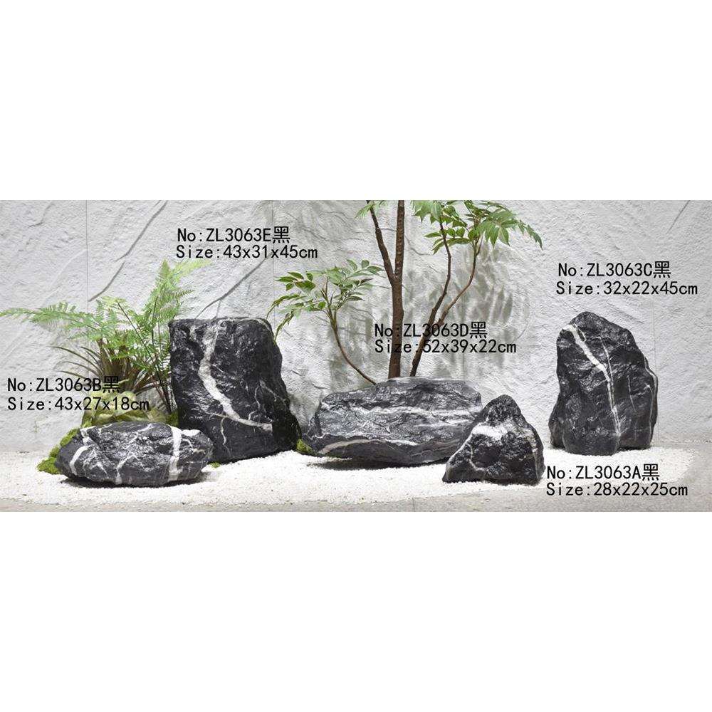 仿真造景石头装饰庭院黑山石绿植造景石