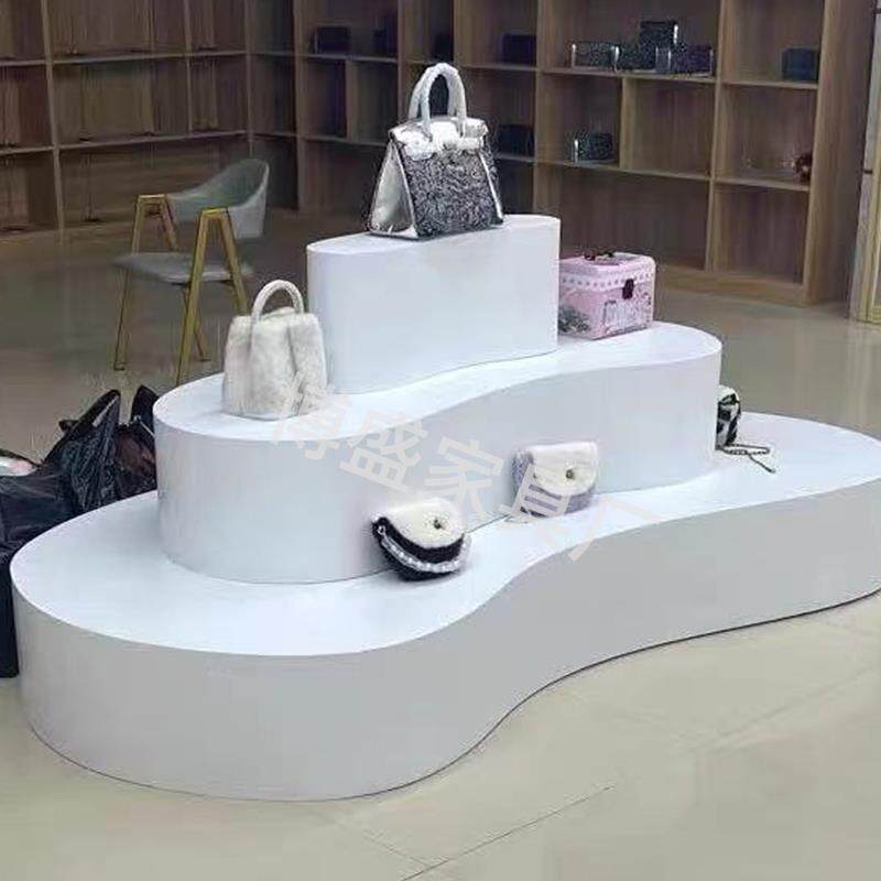 中岛流水展示台精品鞋包饰品服装店展示柜鞋店中岛台展示柜珠宝店