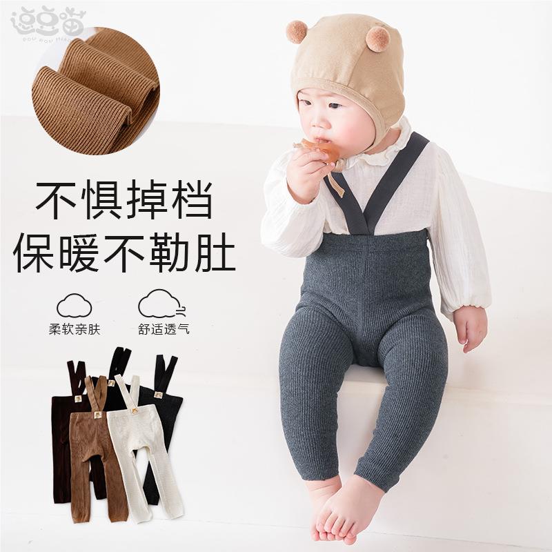 婴儿举重裤宝宝连裤袜春秋季女童打底裤背带裤秋装儿童举重袜长筒