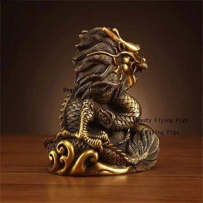 1pc Metal Dragon Ornament Zodiac Dragon Mascot Apartment,