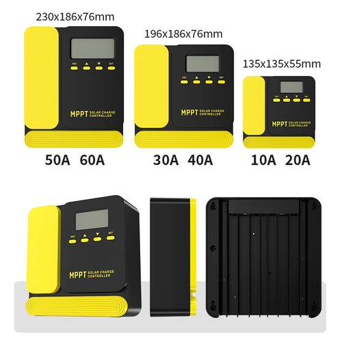mppt太阳能控制器10A-60A自动识别12V/24V光伏充放电mppt控制器