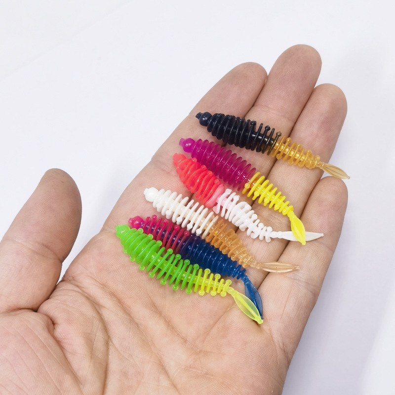 双色钓饵cm路亚螺纹饵饵针台钓饵