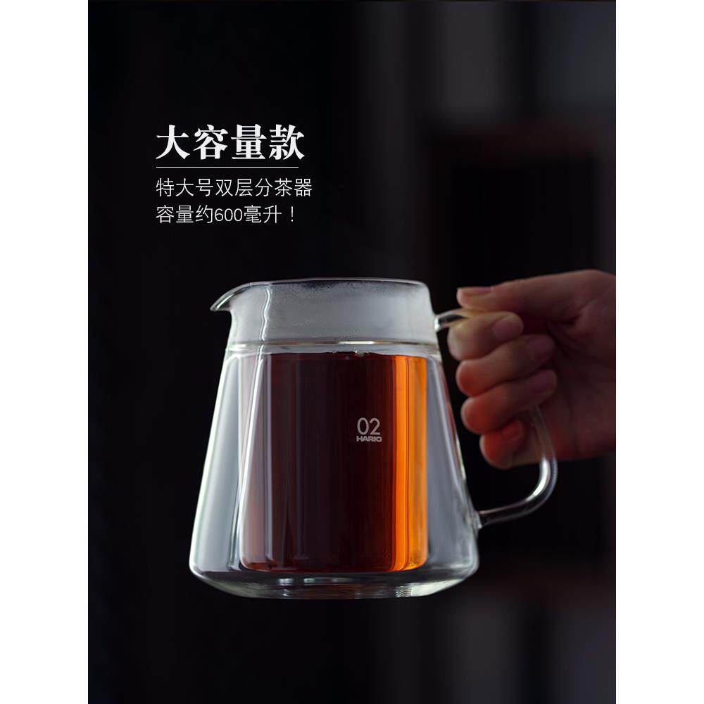玻璃公平杯大容量600ml双层茶机大茶海杯绝缘绝缘茶壶