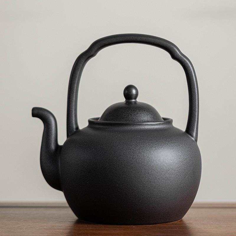 梁NM202410宫灯壶手工陶瓷烧泡茶壶围炉煮茶炭炉煮水水壶家用夫功