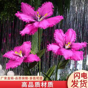 郁金香纸花商场陈艺装饰仿花橱窗新款美纸花巨型婚真毛边郁金庆造