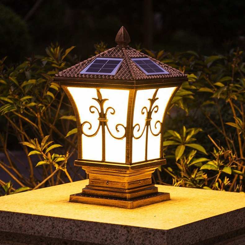 户外太阳能灯剑花欧式户外庭院景观装饰灯花园阳台灯庭院门柱灯