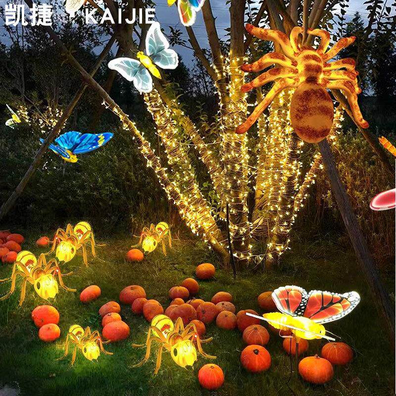 户动态仿SLQ公真昆虫灯园蝴蝶蜜蜂蜻蜓装饰外景观灯光灯节用品光