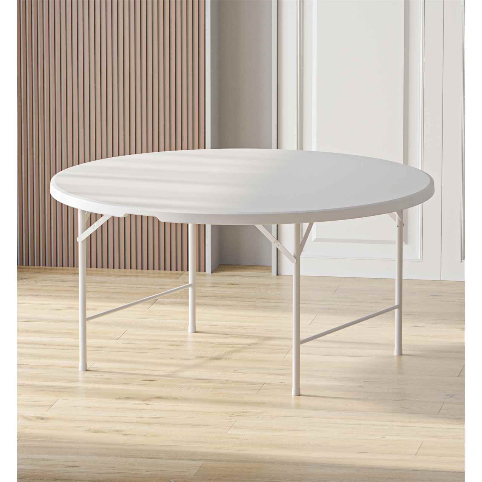 1.5米折叠圆桌 家用圆形餐桌 户外塑料桌面 饭店桌椅 便携折叠桌