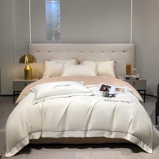 南通家纺秋冬季 双面加厚磨毛四件套床单床笠被套纯色床笠款