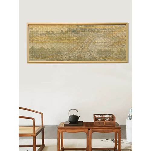 71TX1000片清明上河图裱框98*4挂墙84*8实木100*20塑料细长拼图