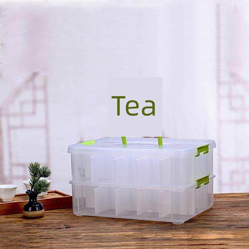 茶具收纳盒大塑料可堆叠茶具收纳盒背包背包车杯分类多层收纳