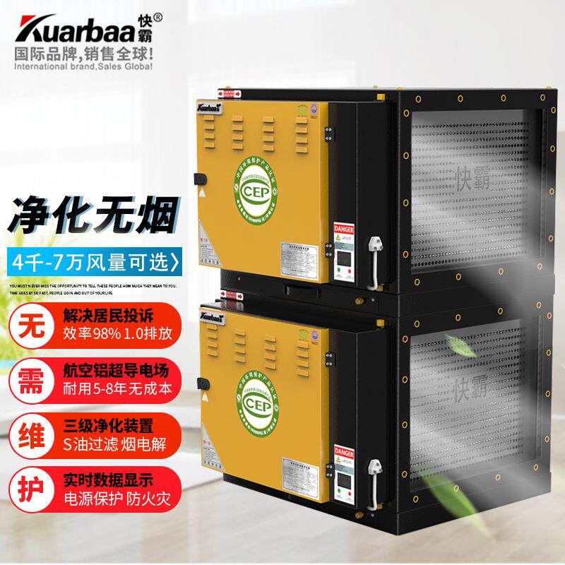 快霸油烟净化器商用烟雾除味一体机餐饮酒店烟罩过滤器12000风量
