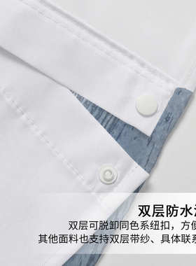 3D数码印花蓝色雏菊双层浴帘 涤纶防水防霉浴室隔断帘