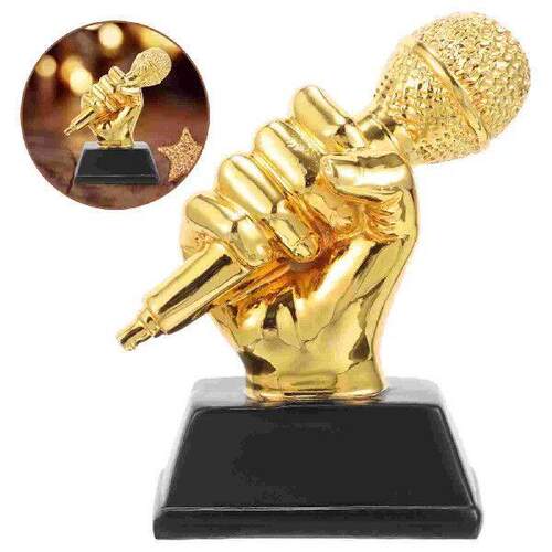 Mini Microphone Trophy Participation Trophies Resin Singing