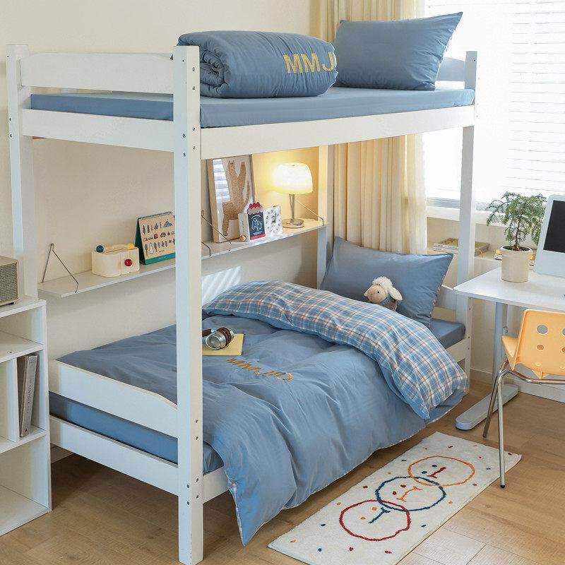 全棉水洗棉学生宿舍三件套 床上用品寝室纯棉床单被套床笠四件套